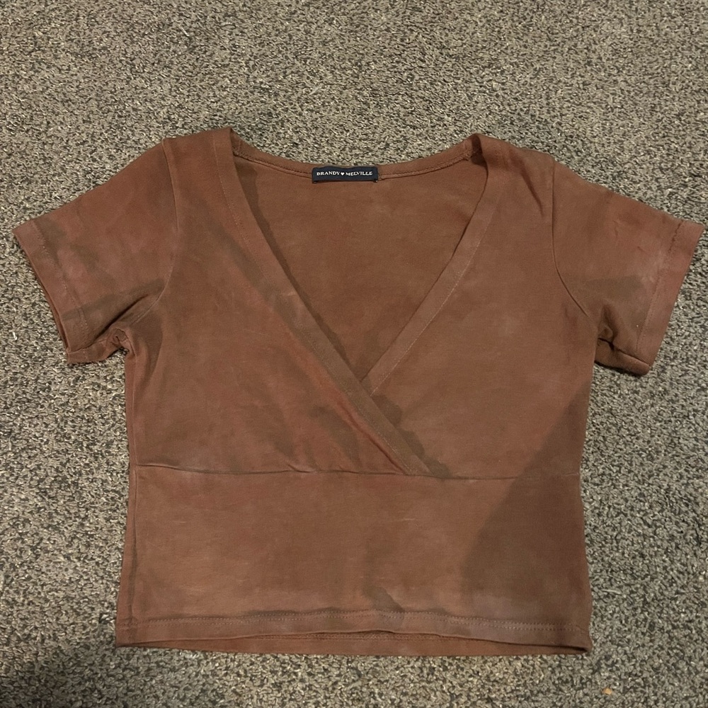 Brown Wrap Top